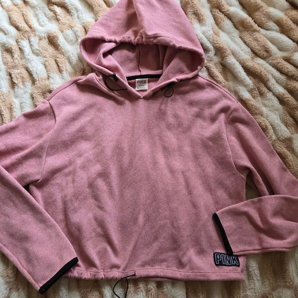Pink Victoria's Secret cropped hoodie #VS